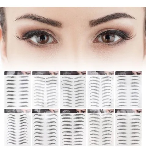 Tatuaje Tattoo Temporal Real Para Cejas - Color: Black-03